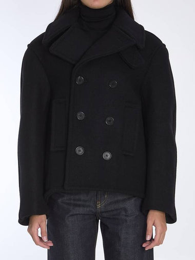 Oversize Pea Coat In Wool - SAINT LAURENT - BALAAN 1