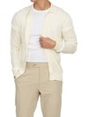 Men's Shirt Collar Cotton Cardigan White - RVR LARDINI - BALAAN 6