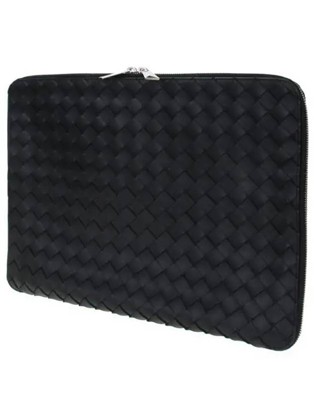 Intrecciato Document Case Clutch Bag Black - BOTTEGA VENETA - BALAAN 3