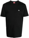 T Just Doval PJ Oval D Patch Short Sleeve T Shirt Black - DIESEL - BALAAN 2