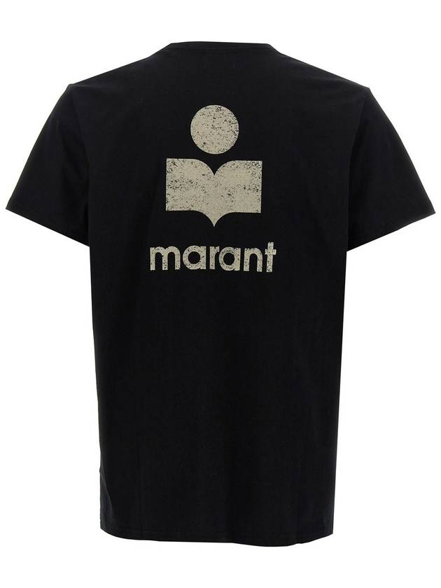 Zafferh Logo Cotton Short Sleeve T-Shirt Black - ISABEL MARANT - BALAAN 3