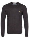 Men's ORB Embroidered Logo Wool Knit Top Black - VIVIENNE WESTWOOD - BALAAN 2