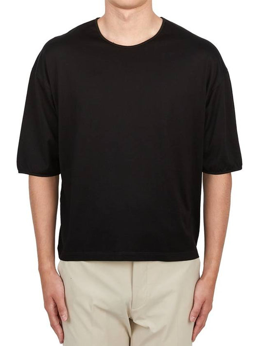 Mercerised Jersey Short Sleeve T-Shirt Black - LEMAIRE - BALAAN 2