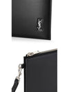 Tiny Monogram Silver Clutch Bag Black - SAINT LAURENT - BALAAN 4