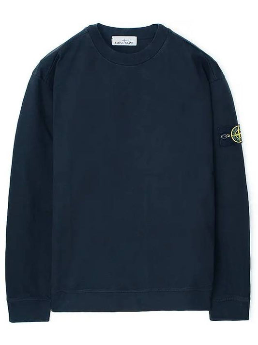 Men's Waffen Patch Crew Neck Sweatshirt Navy - STONE ISLAND - BALAAN 2