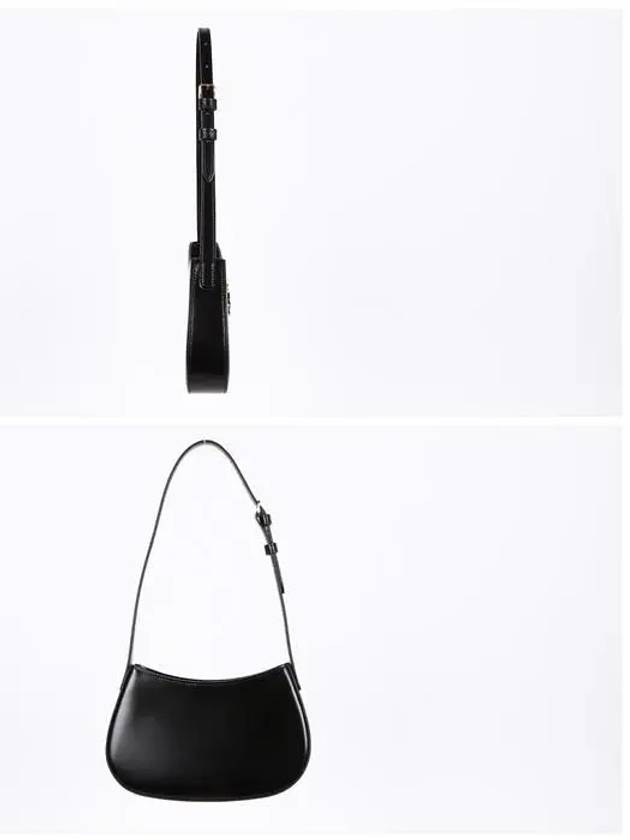 Tilly Medium Shiny Calfskin Shoulder Bag Black - CELINE - BALAAN 4