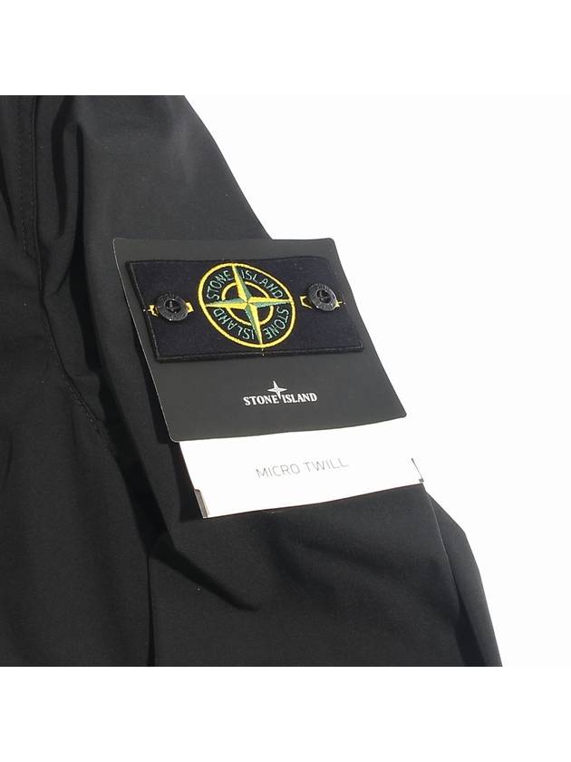 Wappen Patch Micro Twill Hooded Jacket Black - STONE ISLAND - BALAAN 4