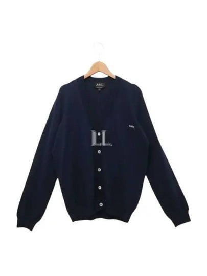 Bella Logo Embroidery Cardigan Dark Navy Blue - A.P.C. - BALAAN 2