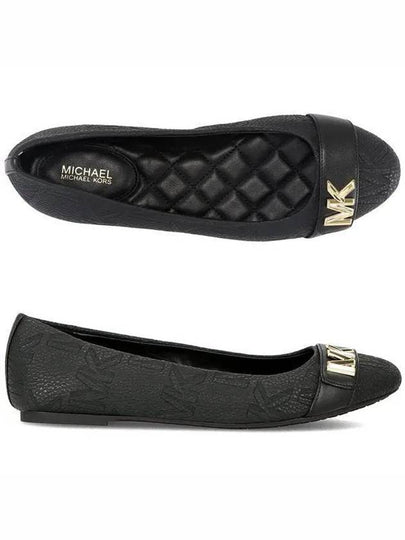 Jilly Leather Flat Ballerina Shoes Black - MICHAEL KORS - BALAAN 2