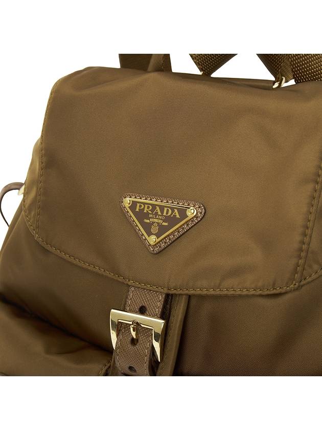 Triangle Logo Re Nylon Small Backpack Cork - PRADA - BALAAN 6