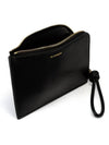 Embossed Logo Leather Envelope Card Wallet Black - JIL SANDER - BALAAN 5