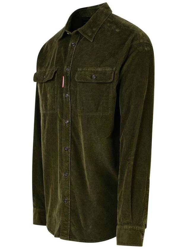 Long Sleeve Shirt S74DM0874 S54097 728 FIR GREEN - DSQUARED2 - BALAAN 3