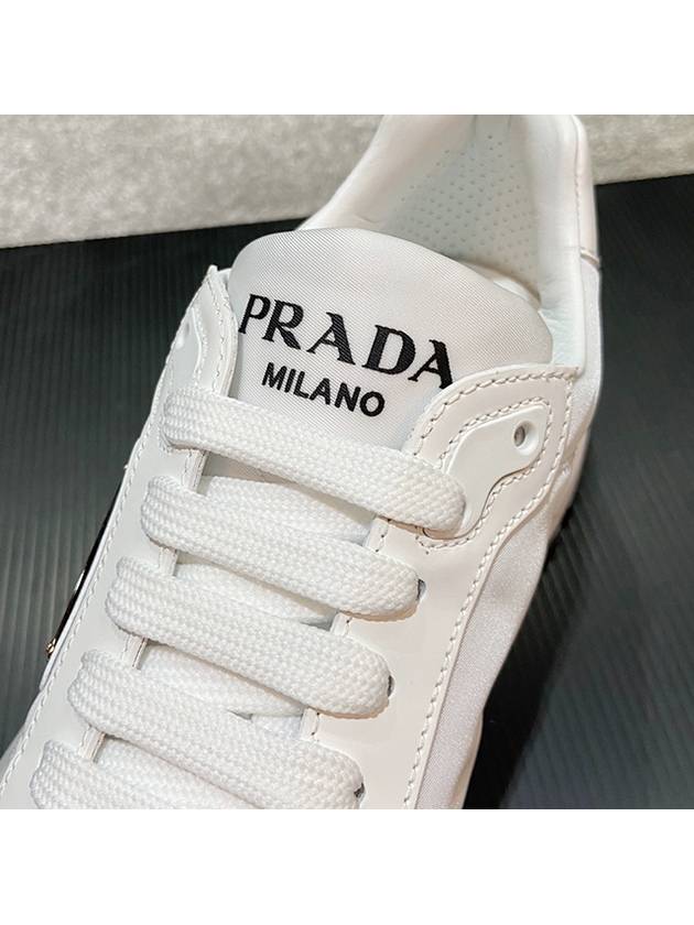 Prax 01 Re-Nylon Brushed Leather Low-Top Sneakers White - PRADA - BALAAN 8