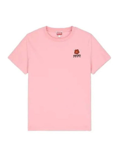 Flower embroidery short sleeve t shirt pink - KENZO - BALAAN 1