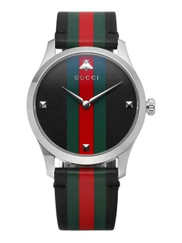 G Timeless 38MM Leather Watch Green Black - GUCCI - BALAAN 2