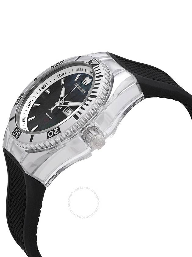 TechnoMarine Cruise Monogram Black Mother of Pearl Logo Textured Dial Black Silicone Strap Men's Watch 115212 - TECHNOMARINE - BALAAN 2