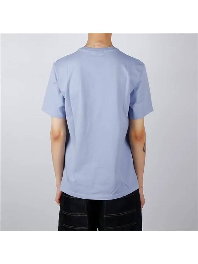 Chillax Fox Patch Regular Short Sleeve T-Shirt Blue - MAISON KITSUNE - BALAAN 5