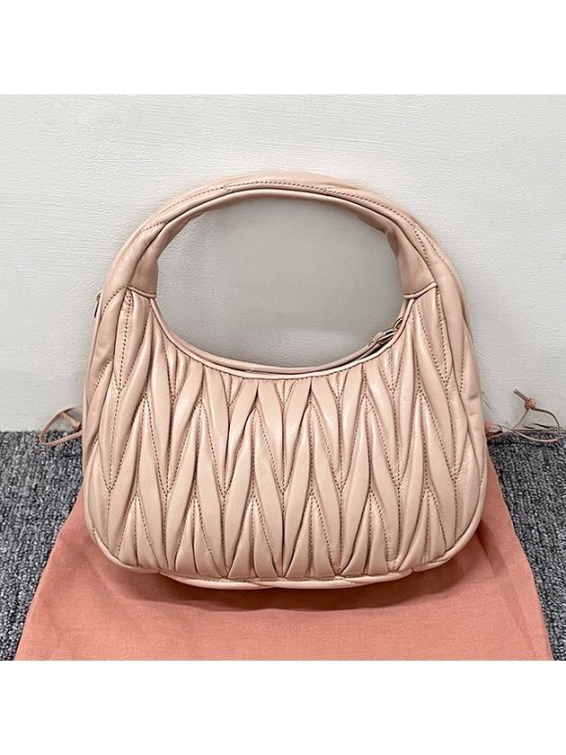 Wander Materasse Nappa Leather Mini Hobo Tote Bag Nude Pink - MIU MIU - BALAAN 4