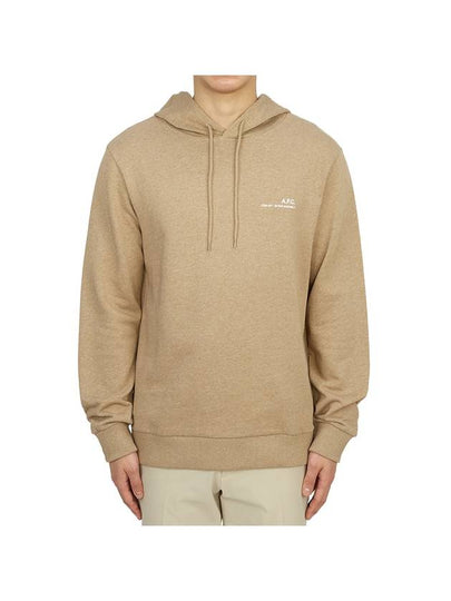 Logo Print Drawstring Hoodie Beige - A.P.C. - BALAAN 2