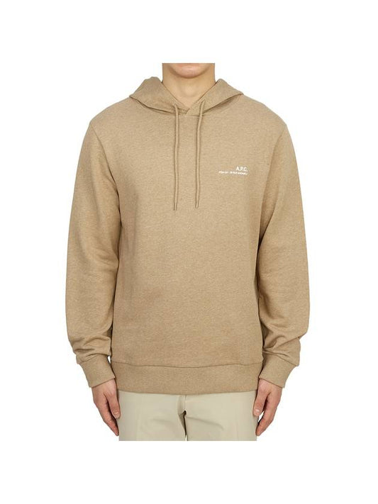 Logo Print Drawstring Hoodie Beige - A.P.C. - BALAAN 1