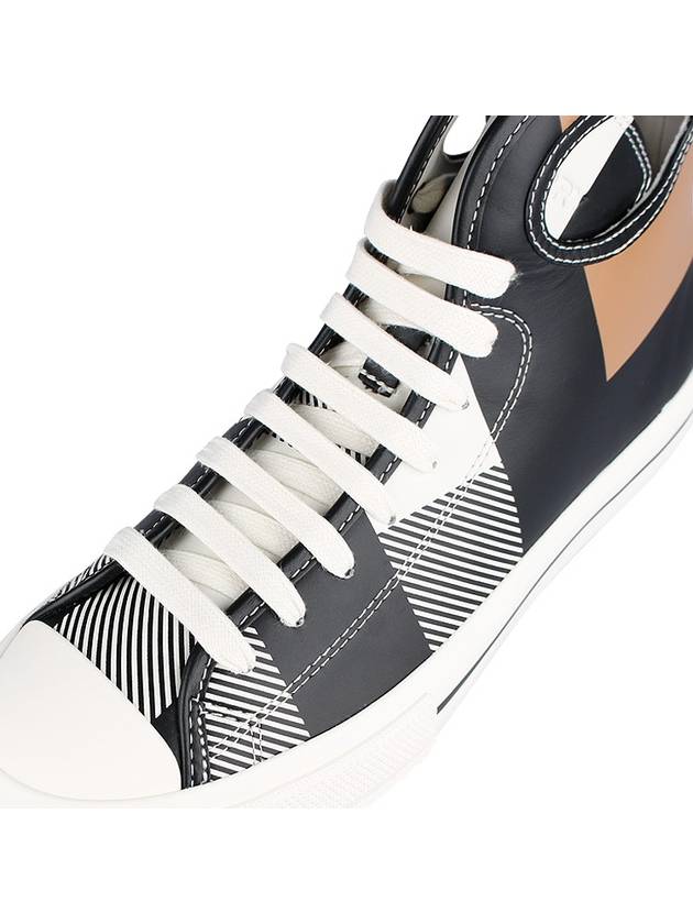 Porthole Detail Check High Top Sneakers - BURBERRY - BALAAN 8