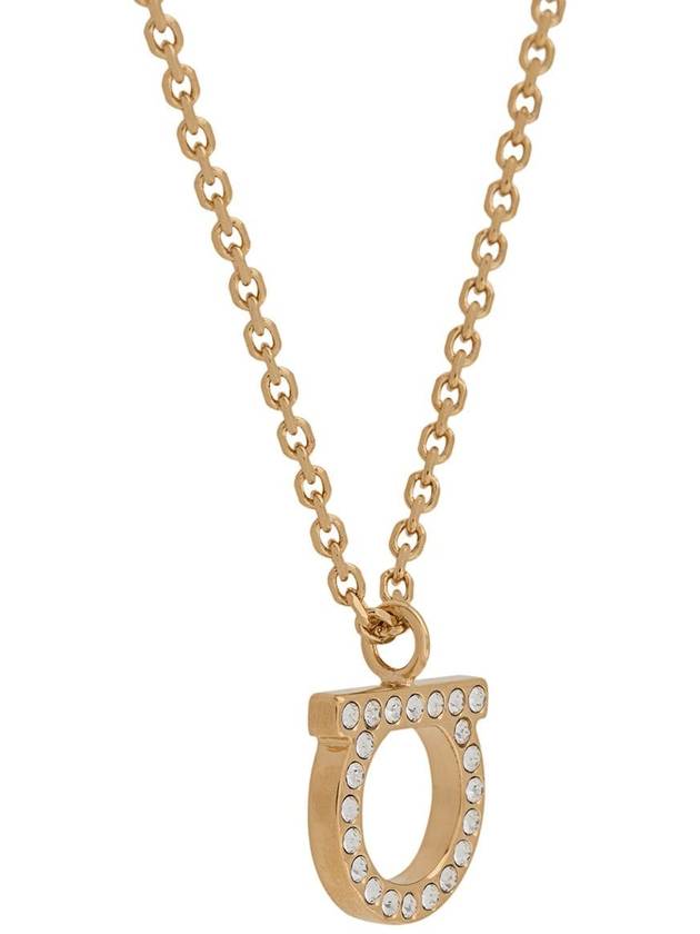 Gancini Crystals Necklace Gold - SALVATORE FERRAGAMO - BALAAN 4