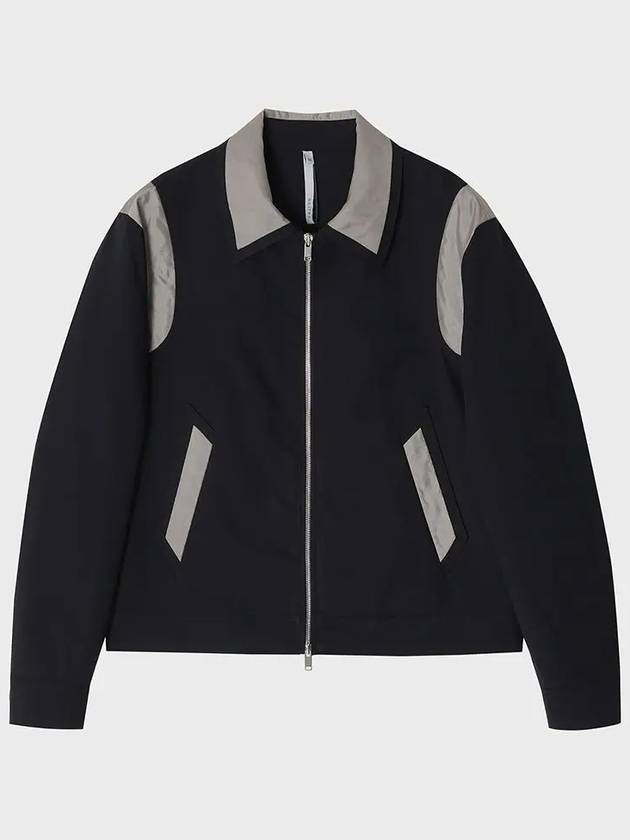 Contrast Organza Varsity Zip-Up Jacket Black - NOIRER - BALAAN 3