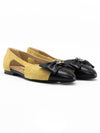 two-tone CC logo ribbon suede flat beige - CHANEL - BALAAN 5