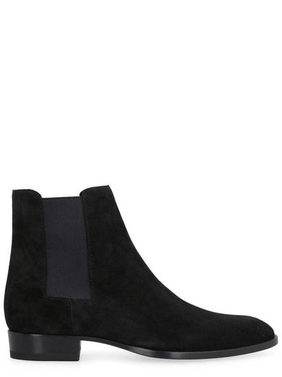 Suede Classic Wyatt Chelsea Boots Black - SAINT LAURENT - BALAAN 2