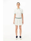 Pique Sports Pleated Skirt White - LACOSTE - BALAAN 2