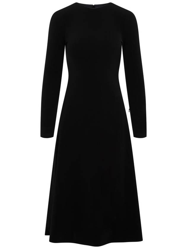 Women's Stretch Crepe Twill Long Dress Black - BALENCIAGA - BALAAN 2