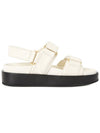 Kira Sports Logo Leather Sandals New Ivory - TORY BURCH - BALAAN 5