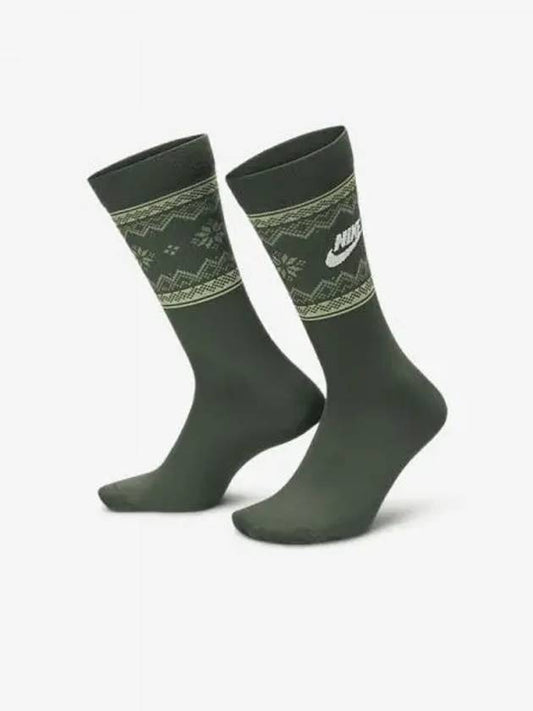 Everyday Essential Crew Socks 1 Pair Vintage Green Oil Coconut Milk FZ3071 338 700176 - NIKE - BALAAN 1