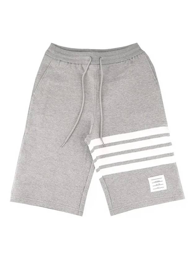 Cotton Loopback Knit Engineered 4-Bar Sweatshorts Light Grey - THOM BROWNE - BALAAN 3