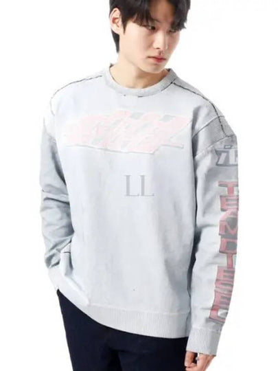 K Dirt Faded Cotton Sweatshirt Light Grey - DIESEL - BALAAN 2