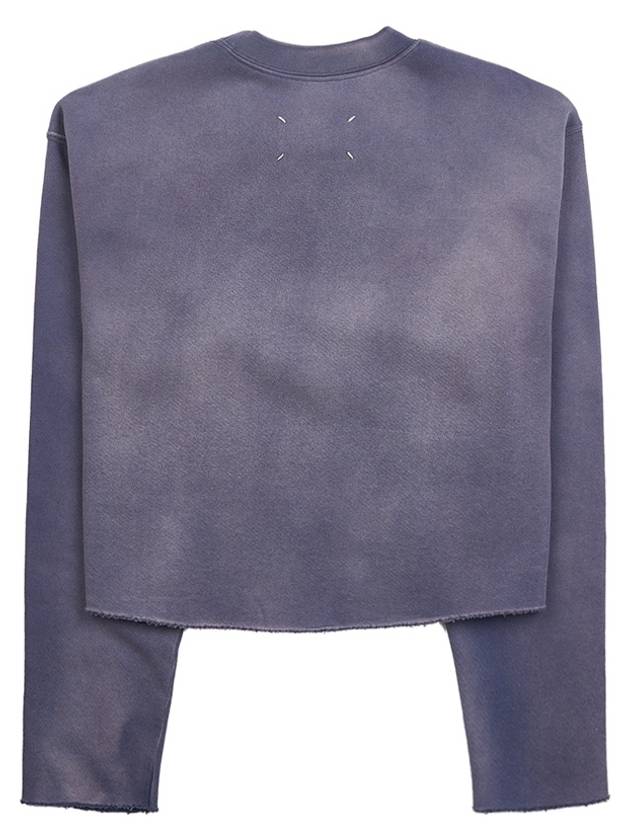 Logo Vintage Cropped Cotton Long Sleeve T-Shirt Lilac - MAISON MARGIELA - BALAAN 3