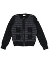 logo patch wool and nylon padded zip up cardigan jacket black 9B51000 A9018 999 - MONCLER - BALAAN 1