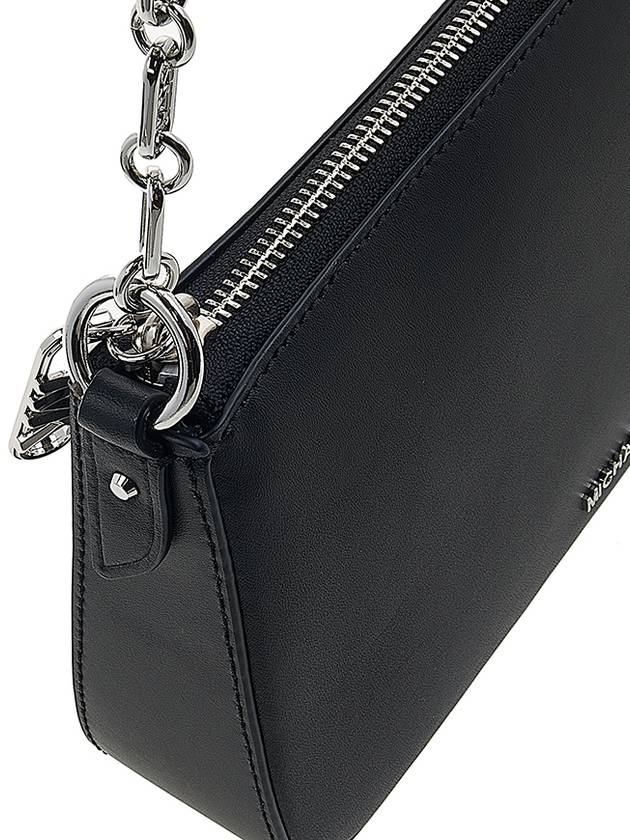 Empire Medium Leather Chain Link Shoulder Bag Black - MICHAEL KORS - BALAAN 8