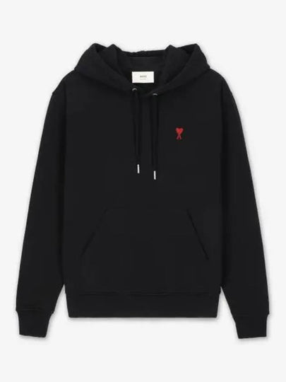 Red Heart Logo Classic Cotton Hoodie Black - AMI - BALAAN 2