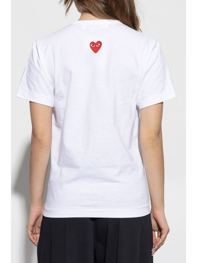 Heart Patch Short Sleeve T Shirt White - COMME DES GARCONS PLAY - BALAAN 5