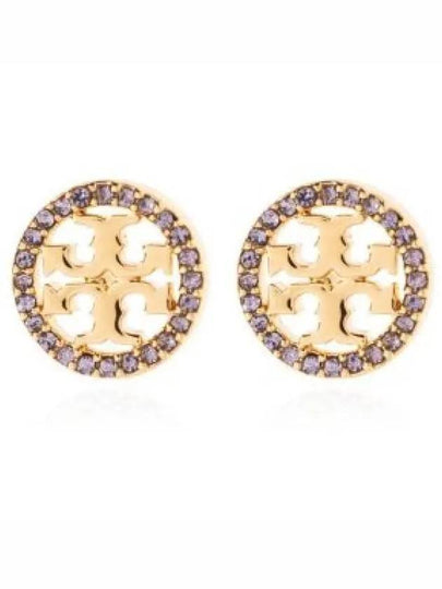 Miller Crystal Stud Earrings Gold - TORY BURCH - BALAAN 2