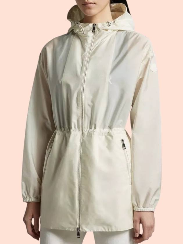 Half hood zip up windbreaker wet wetshirt shirring string belt hoodie women WETE - MONCLER - BALAAN 2