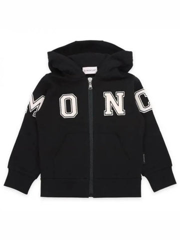 Kids Lettering Hooded Zip Up Jacket Black 8G00004 899PS 999 1063559 - MONCLER - BALAAN 1