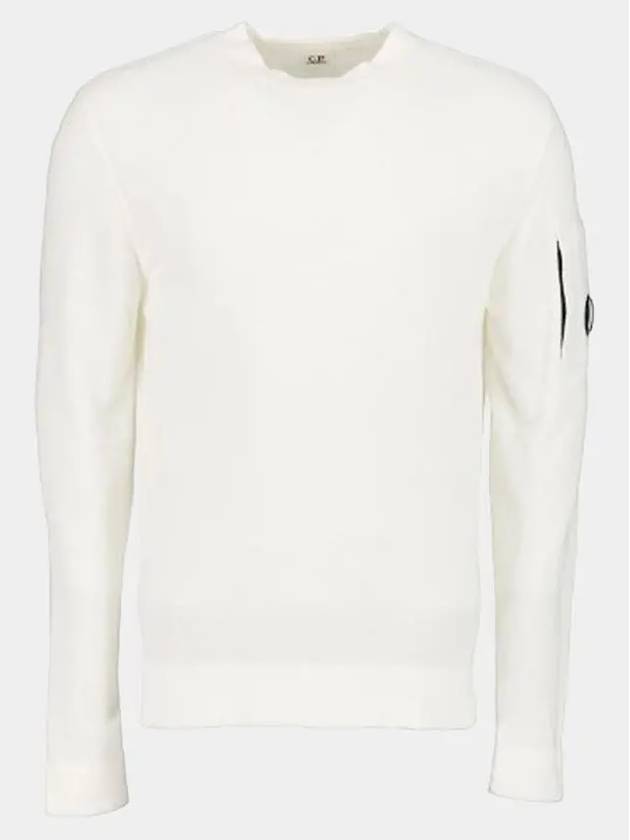 Lens Wappen Crew Neck Knit Top White - CP COMPANY - BALAAN 2