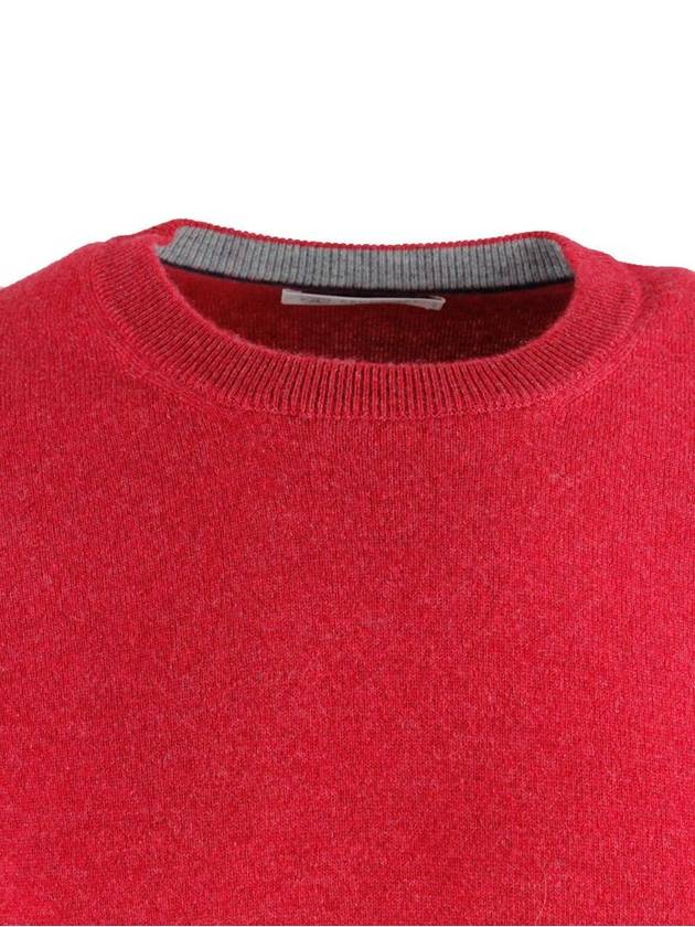 Cashmere Crew Neck Knit Top Red - BRUNELLO CUCINELLI - BALAAN 5