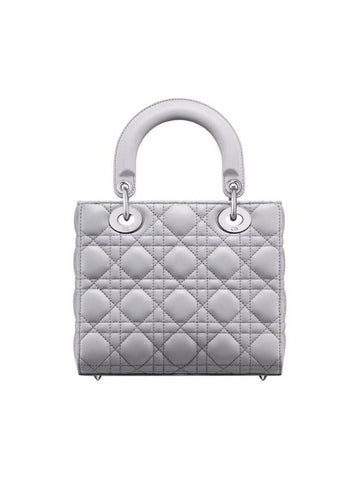 Lady Dior My Abcdior Cannage Small Tote Bag Grey - DIOR - BALAAN 1