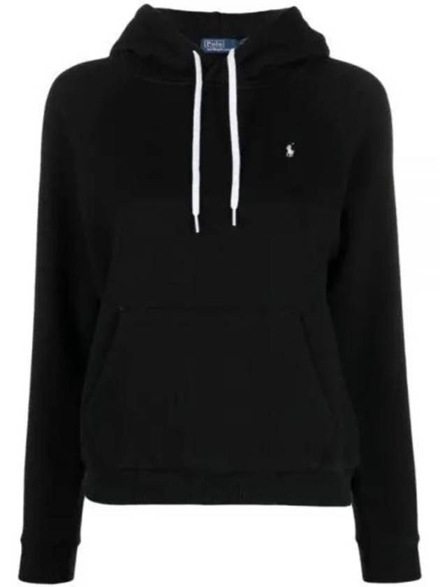 Embroidered Logo Cotton Blend Jersey Hoodie Black - POLO RALPH LAUREN - BALAAN 2