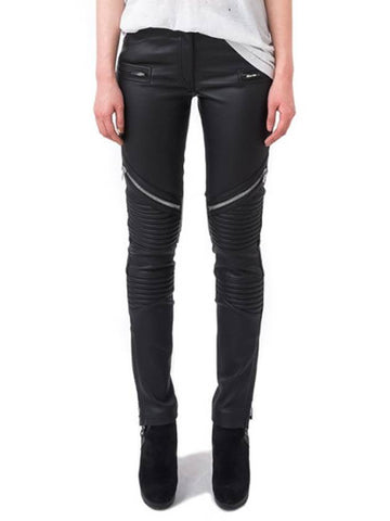 Women's Leather Skinny Pants Black - GIVENCHY - BALAAN.