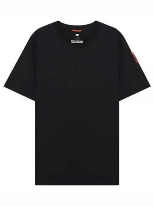 Men's Track Cotton Short Sleeve T-Shirt Black - PARAJUMPERS - BALAAN 2