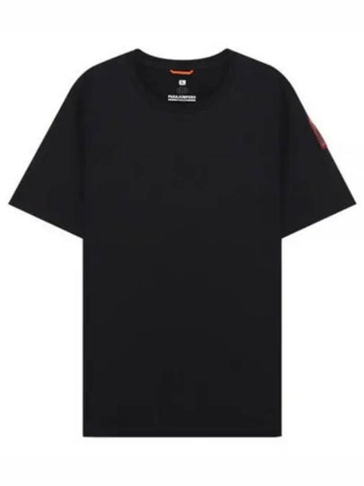 Men's Track Cotton Short Sleeve T-Shirt Black - PARAJUMPERS - BALAAN 2